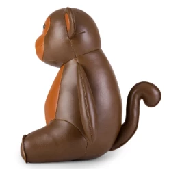 Zuny Tan & Brown Monkey Bookend - Synthetic Leather