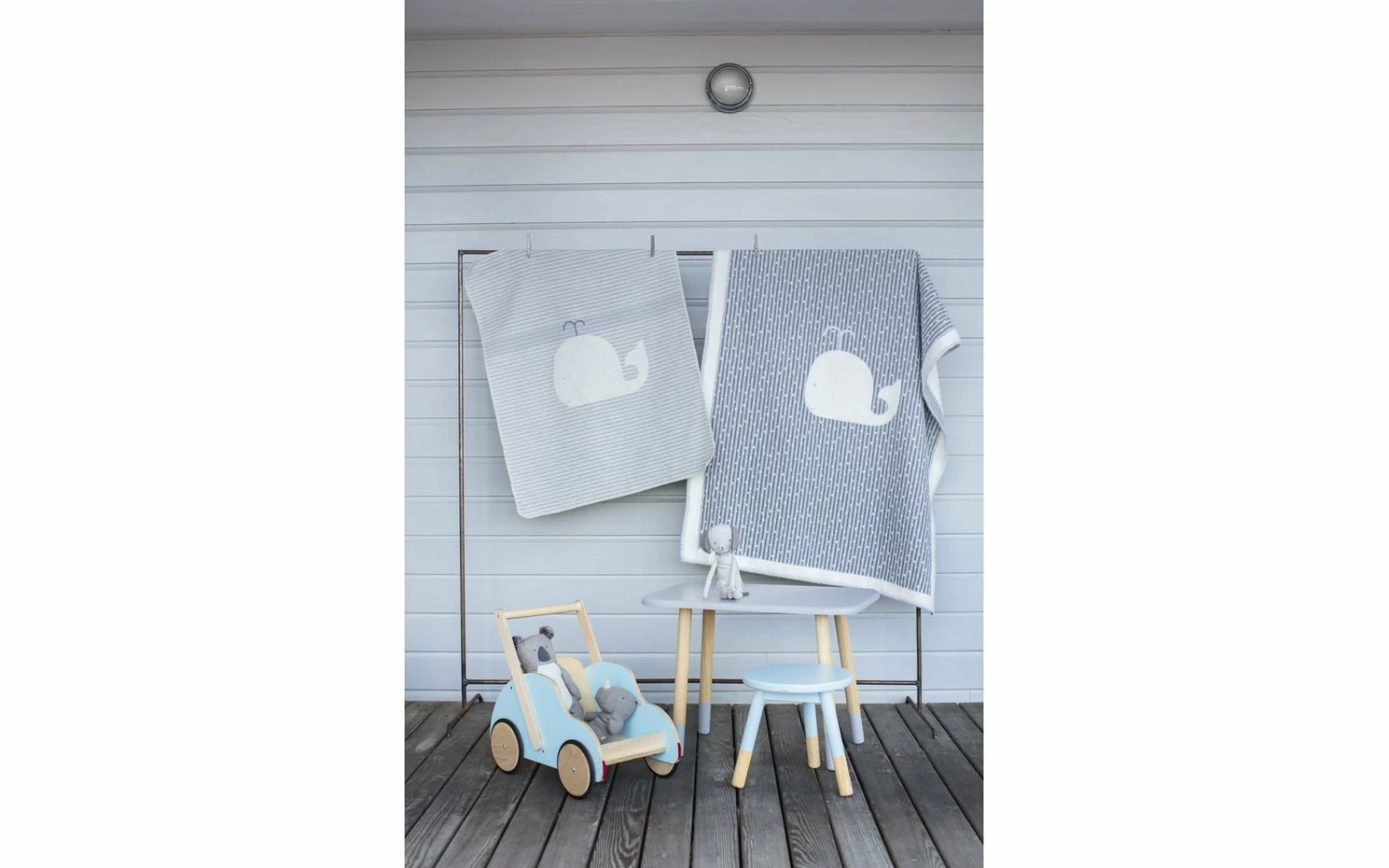 David Fussenegger Grey Cotton and Rayon Whale Juwel Baby Blanket 3 David Fussenegger Grey Cotton and Rayon Whale Juwel Baby Blanket