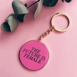 My Name is Mir The Future is Female Keyring Rose Gold