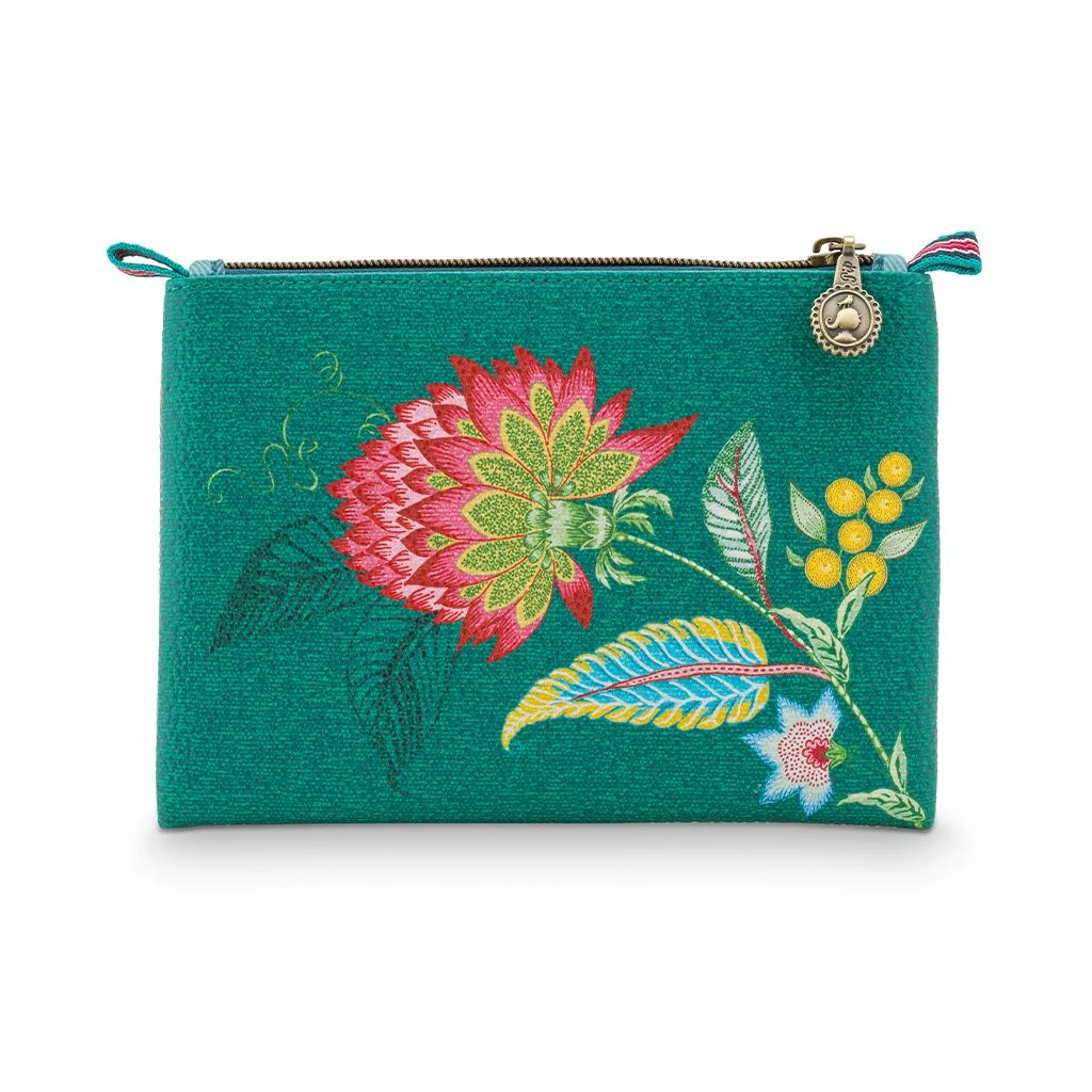 Pip Studio Small Green Jambo Flower/Blurred Lines Cosmetic Bag 1 Pip Studio Small Green Jambo Flower/Blurred Lines Cosmetic Bag